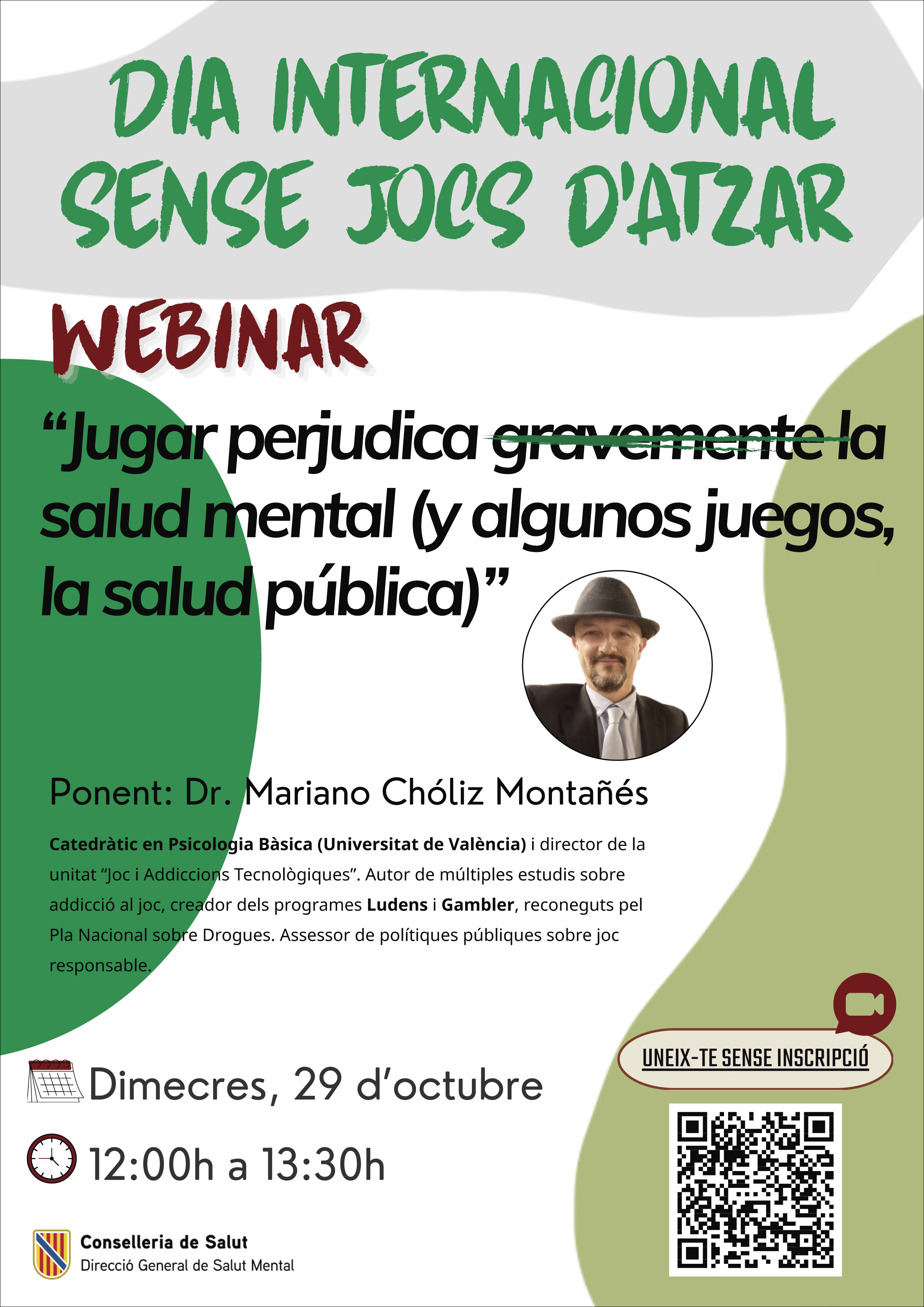 Imatge cartell webinar Dia internaconal sense jocs atzar