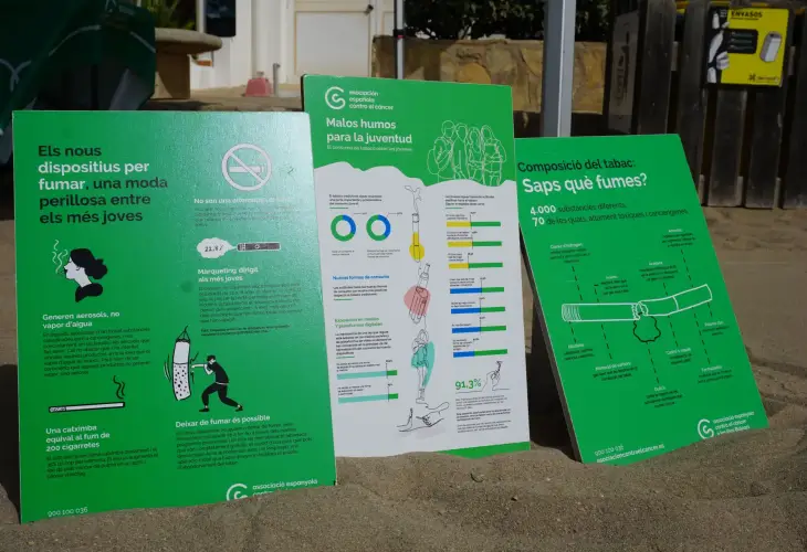 Imatge notícia Sant Joan y la Asociación Española Contra el Cáncer refuerzan la prevención en Cala de Sant Vicent con una jornada de sensibilización sobre el sol y el tabaquismo