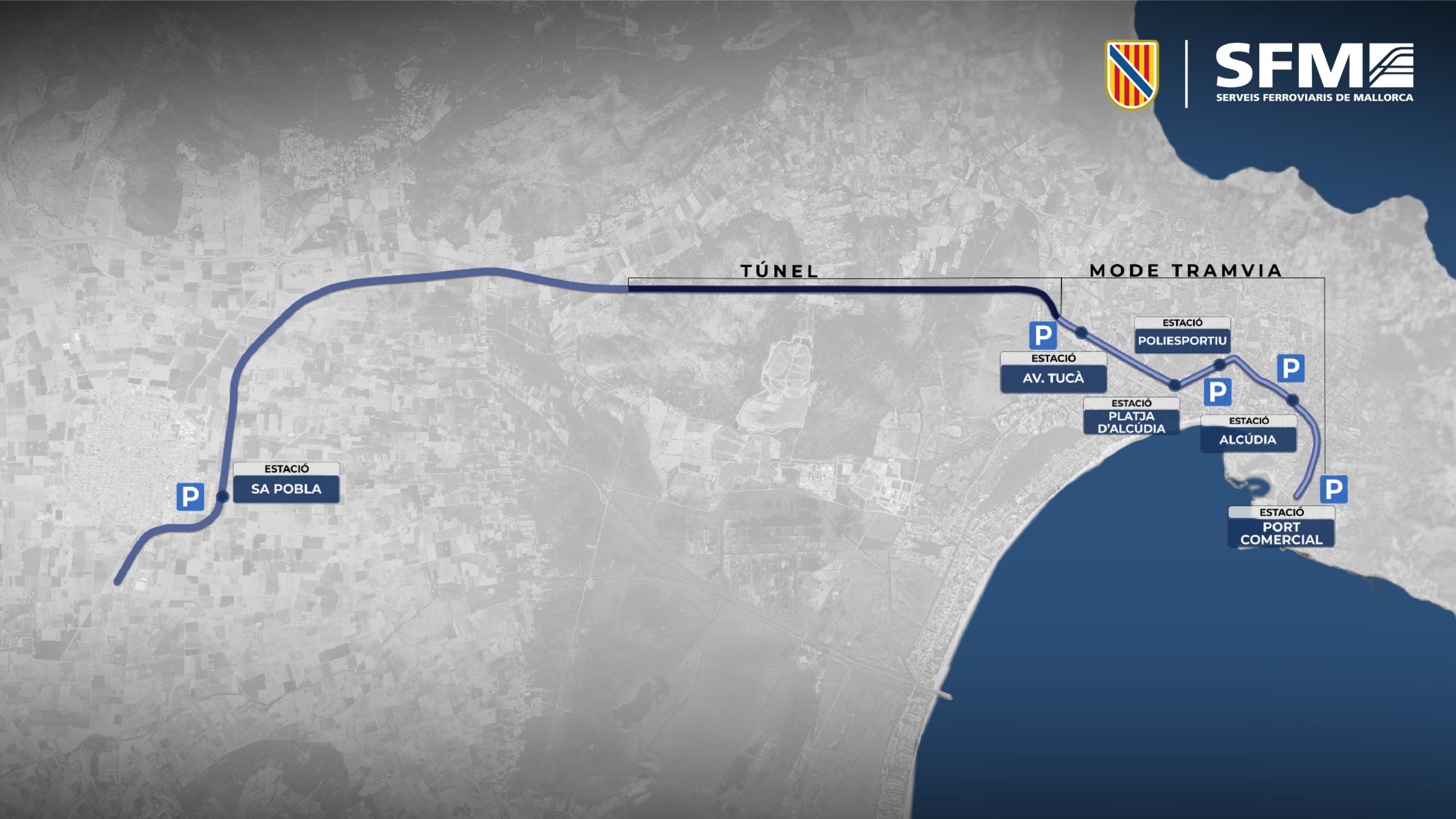 Presentació del trajecte del tren a Alcúdia
