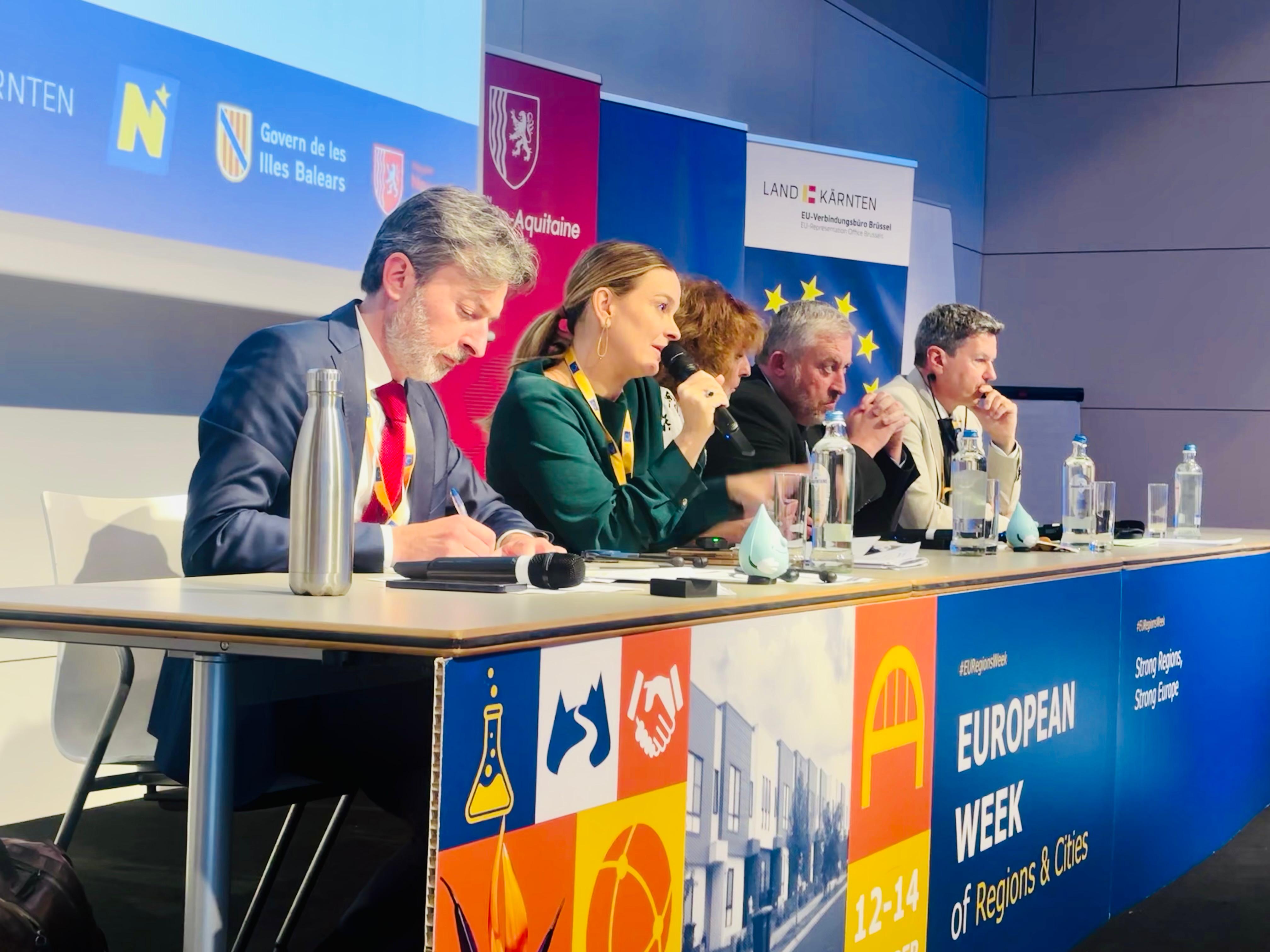 Intervenció de Prohens en el seminari «Cada gota compta: les regions en primera línia de la resiliència hídrica», en el marc de la Setmana Europea de les Regions