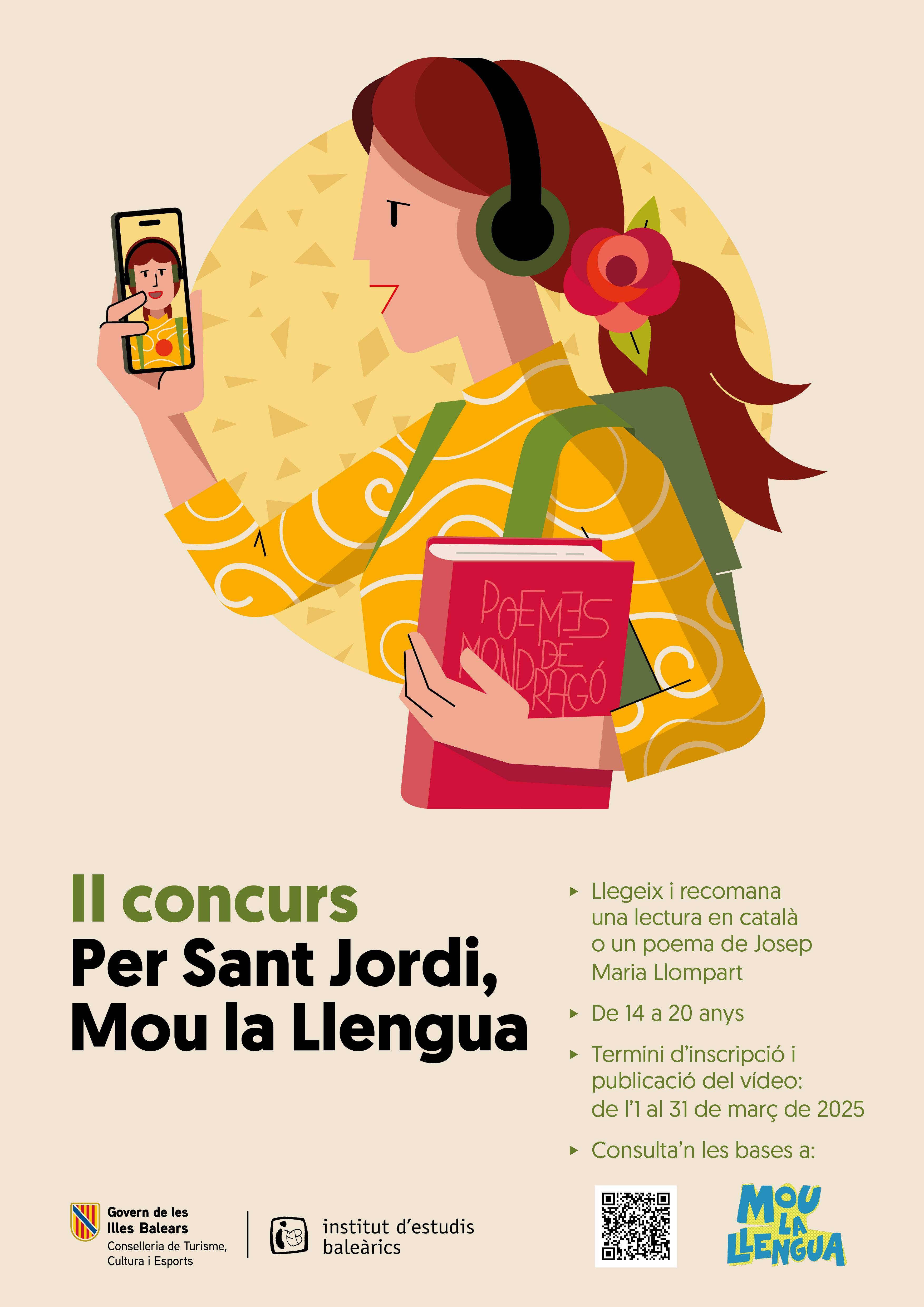 Cartell Per Sant Jordi, Mou la Llengua_2025.png Concurs Per Sant Jordi, Mou la Llengua