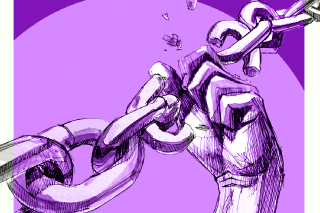 Mano rompiendo una cadena