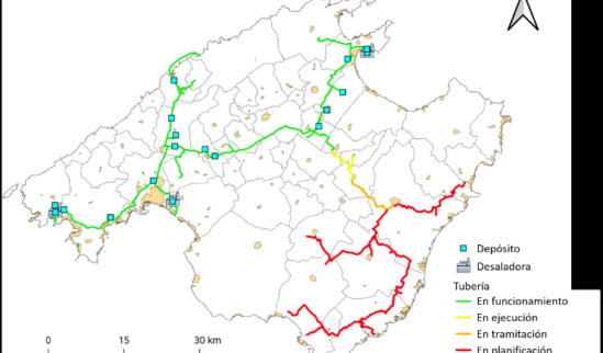 Mapa de las desalinizadoras de Mallorca