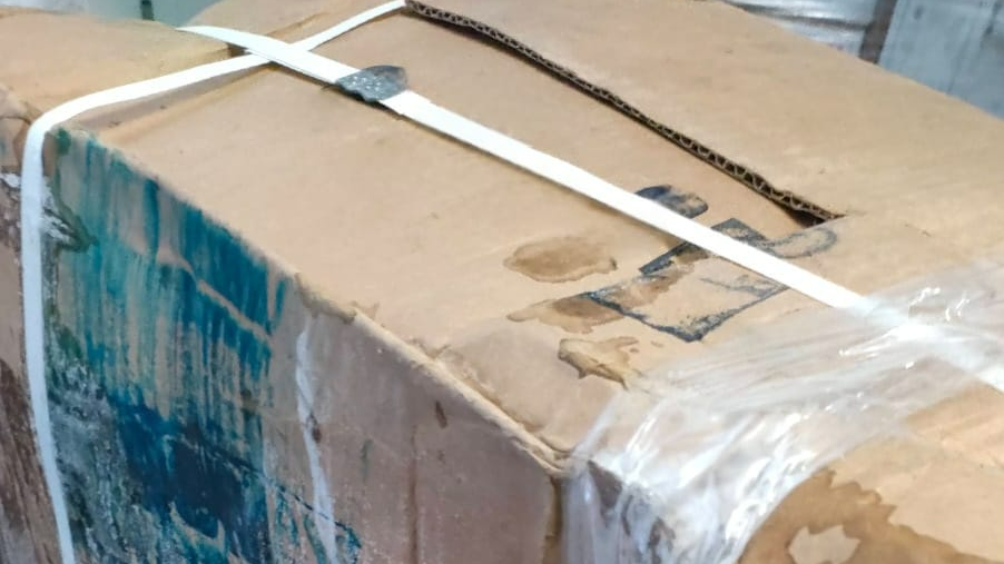 Una de les capses amb marisc i peix no aptes per al consum humà.