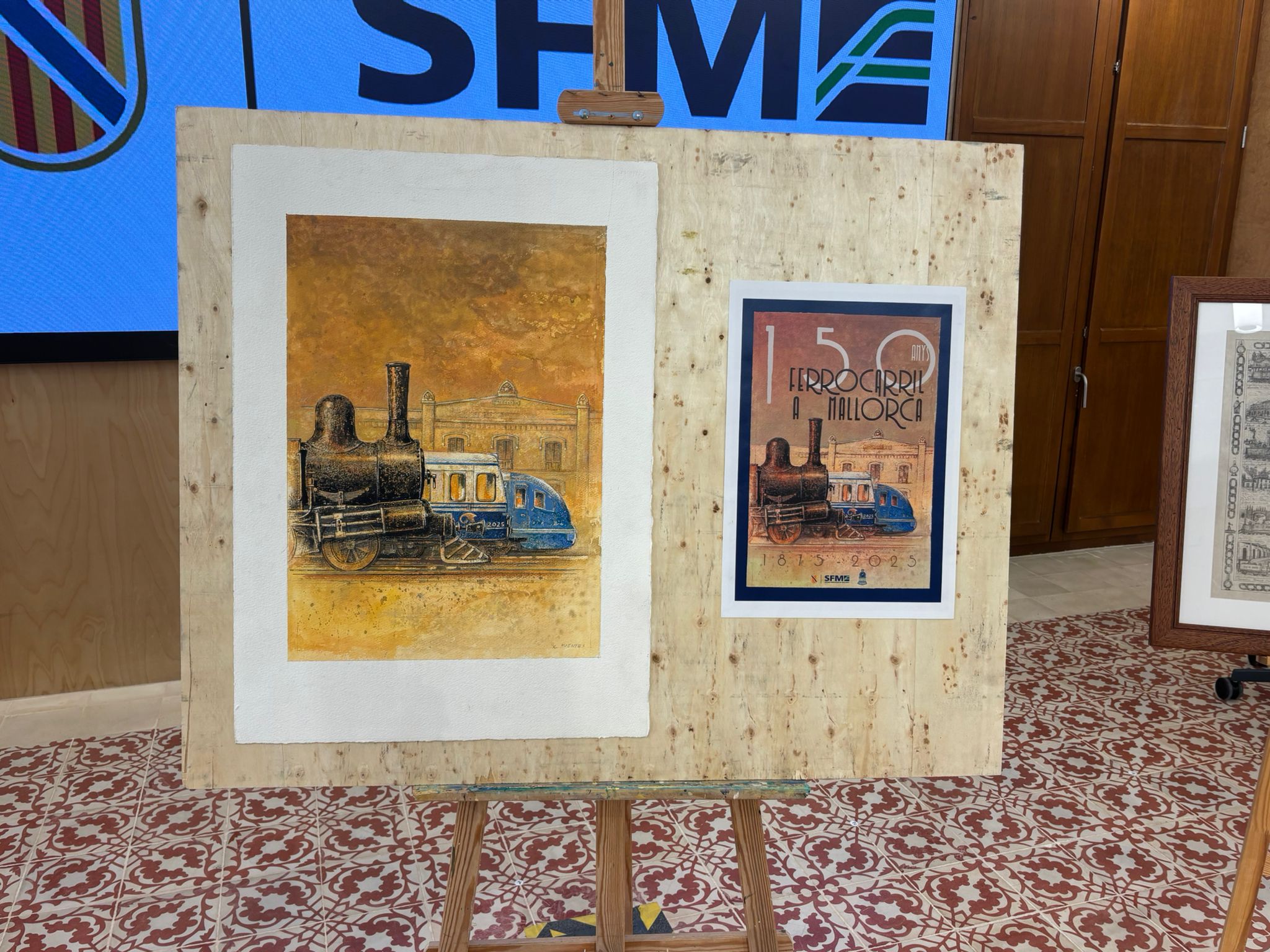 Cartells del 150 aniversari del tren a Mallorca