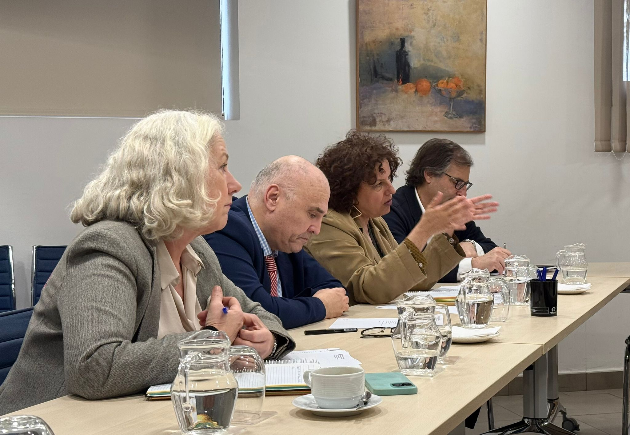 La directora general de Relacions Institucionals i de Relacions amb el Parlament, Francesca Ramis, parla durant la reunió de la Taula de Diàleg Permanent.