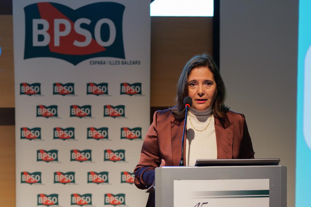 La consellera de Salut, Manuela García, durant la inauguració de la V Jornada Balear de Centres Compromesos amb l’Excel·lència en Cures