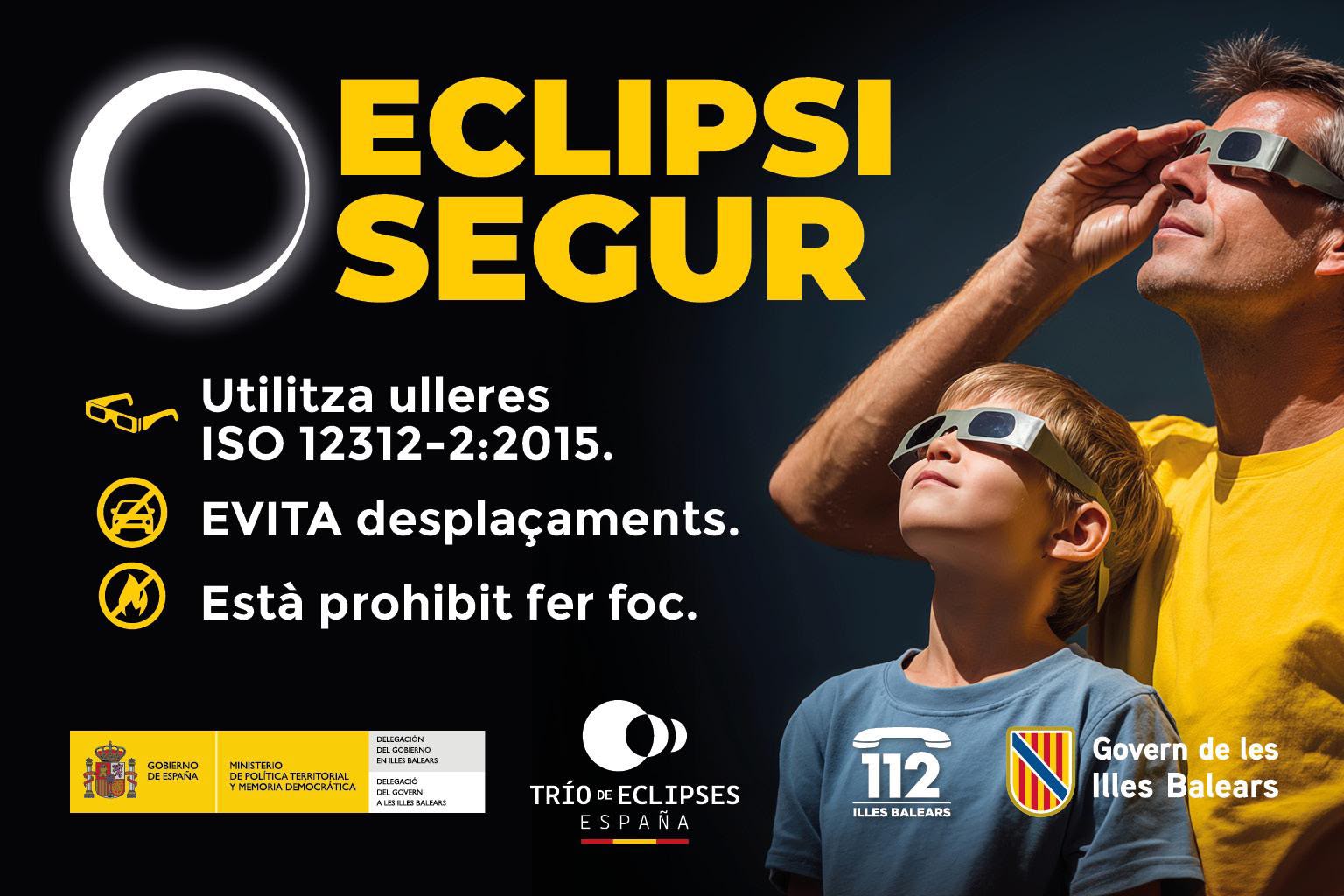 Infografia de l'Eclipsi segur amb recomenacions bàsiques. 