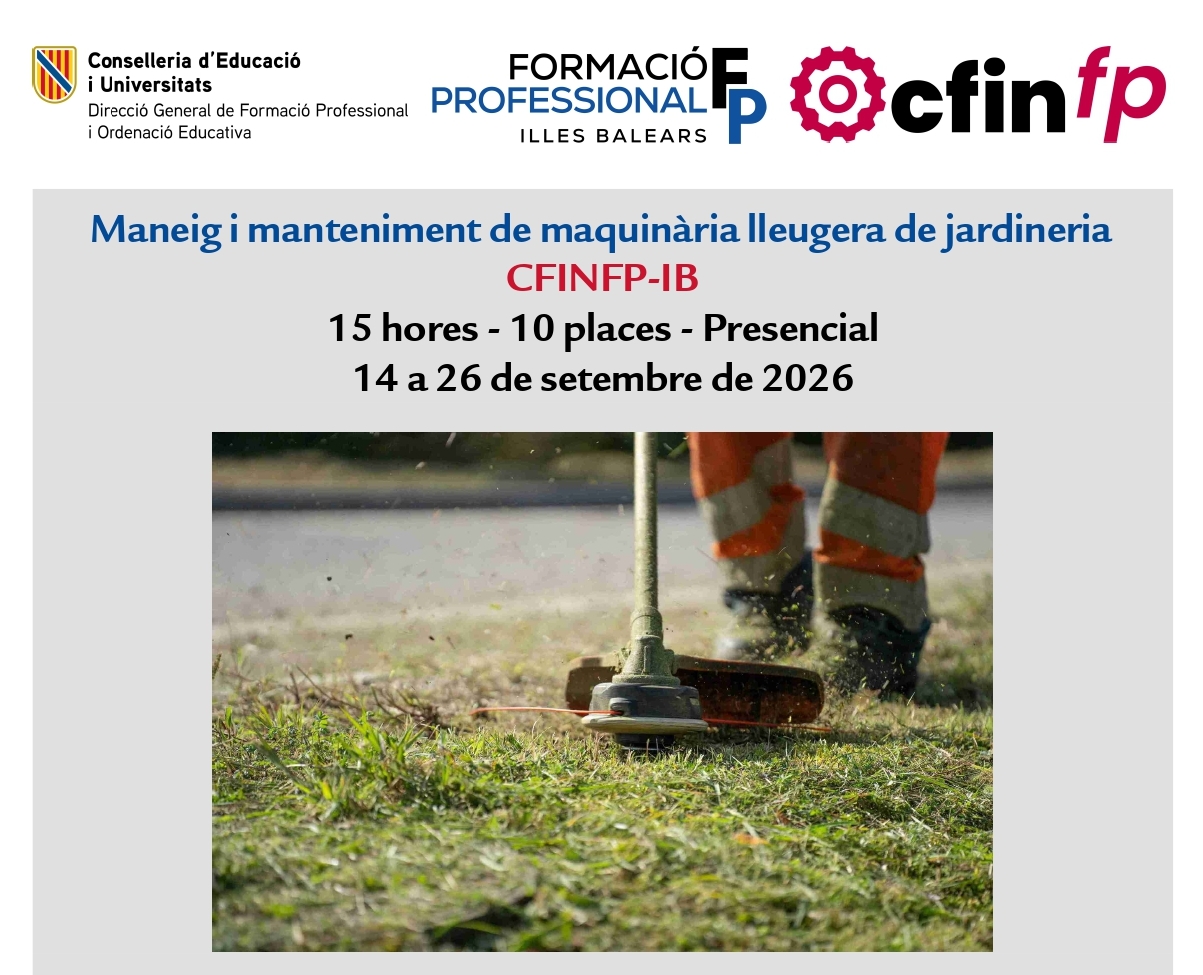 El CFINFP-IB posa en marxa aquest setembre 45 activitats formatives per al professorat de formació professional