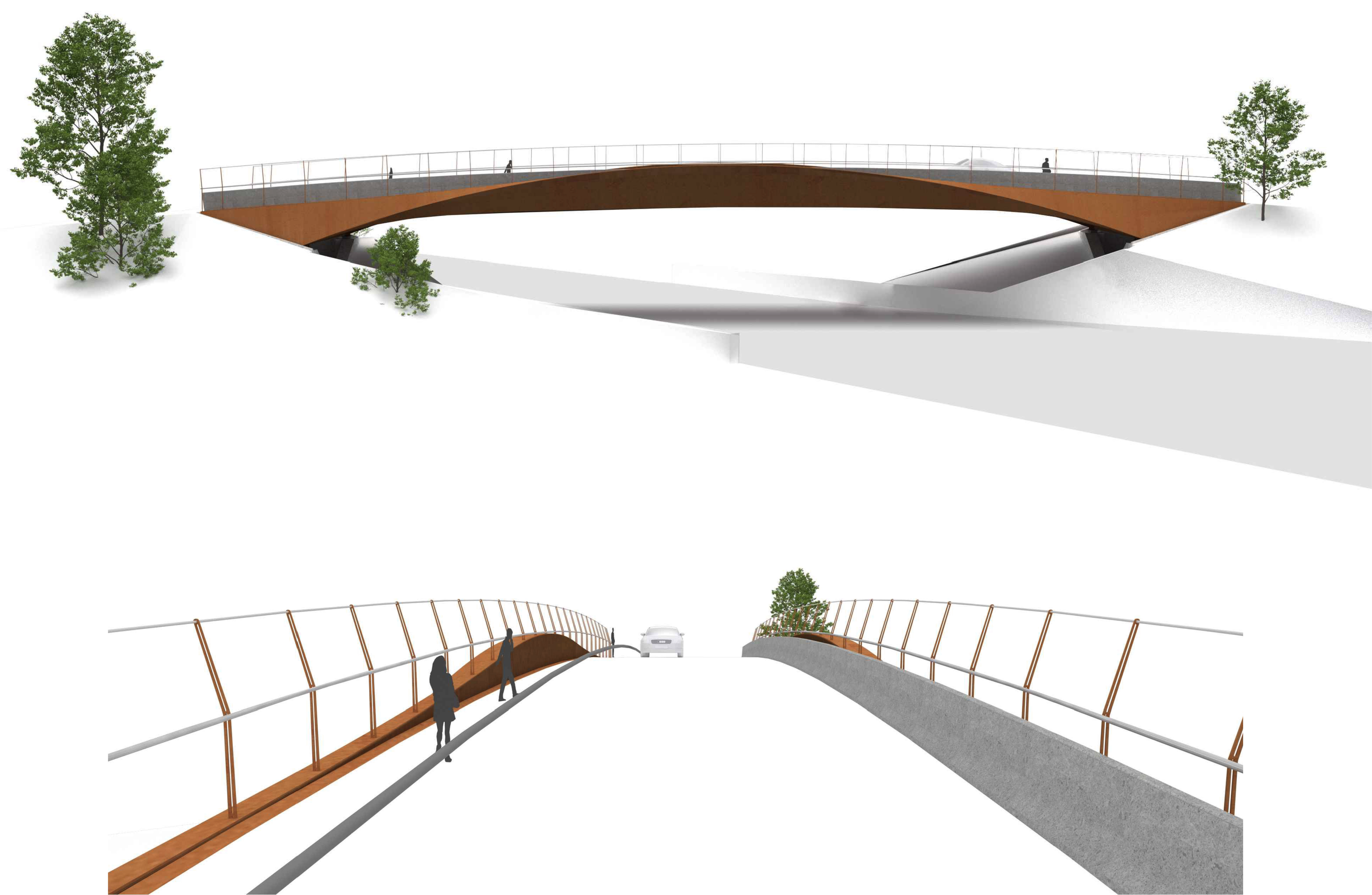 Imatge simulada del projecte del futur pont al camí dels Moliners de Santa Maria.