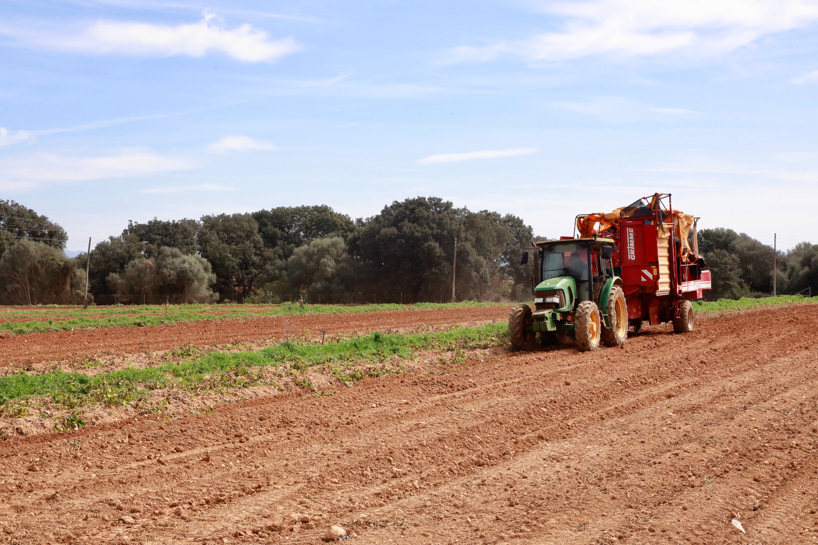 Explotació agrària amb un tractor.